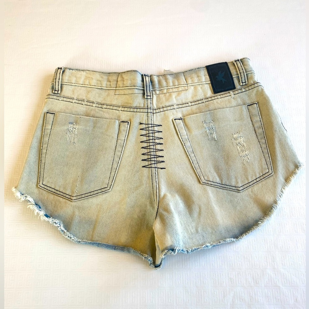 One Teaspoon Blue Jean Shorts with Sparkling Accents - Picture 2 of 15